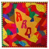 "AAQ" Alliance for American Quilts in a Crazy Style", 2009, for the "Crazy for Quilts" contest.