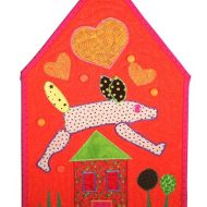 "Guard Dog In A Tangerine Tango World", 2012, for the "Home Is Where the Quilt Is" contest.
